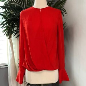 Rag & Bone Bold Red silk  Draped Blouse